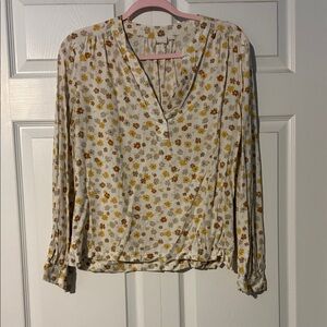 GAP Floral Blouse - Cream and Orange